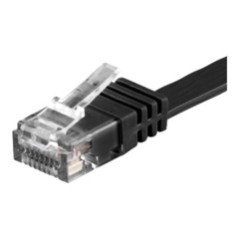 Goobay RJ45 CAT6 UTP 15M Unshielded Flat Cable - High-Speed, Reliable Connectivity - Black - 4040849953835